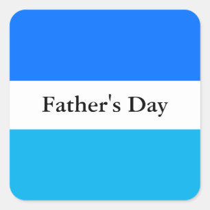 FATHER'S DAY Fun Two Tone Blue White Stripes Square Sticker