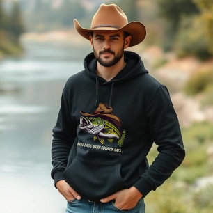 Fathers Day Funny Fish wearing a Cowboy Hat  Hoodie