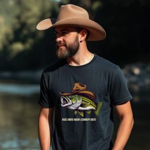 Fathers Day Funny Fish wearing a Cowboy Hat  T-Shirt