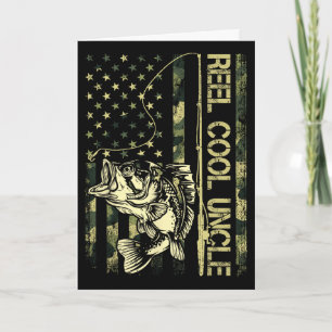 Fathers Day Funny Fisherman Reel Cool Uncle Fishin Card