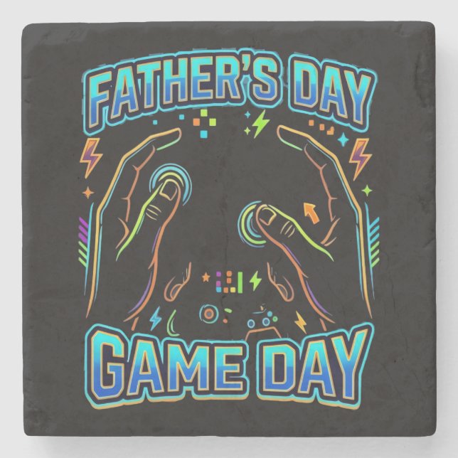 Father's Day, Game Day Stone Coaster (Front)