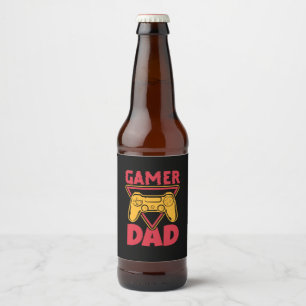 Father's Day Gamer Dad Beer Bottle Label
