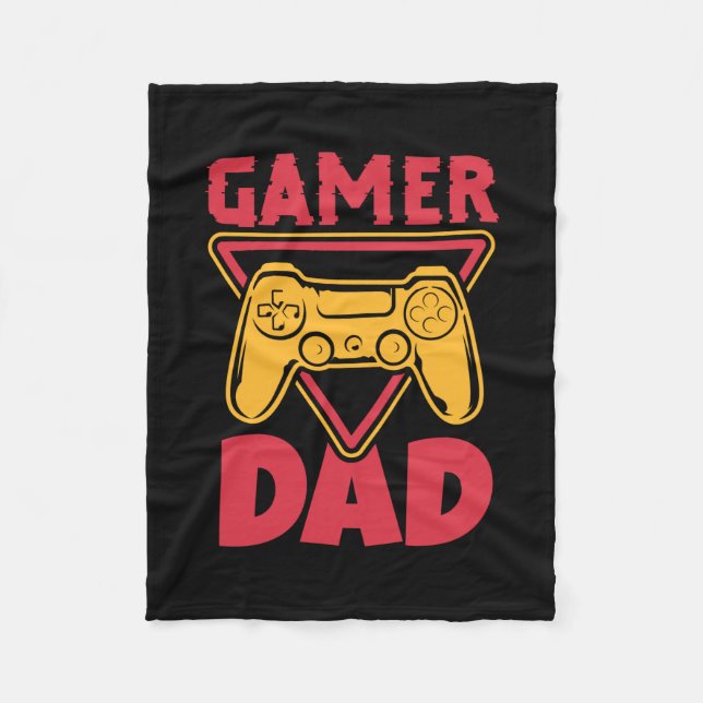 Father's Day Gamer Dad Fleece Blanket (Front)