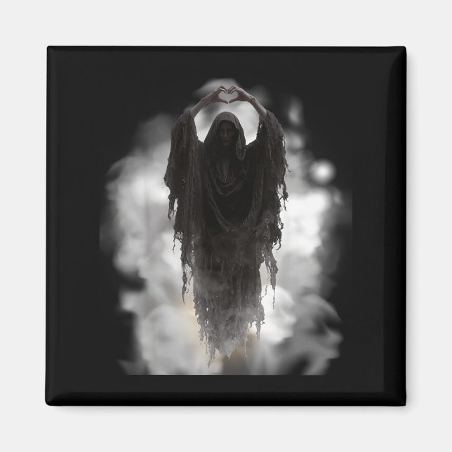 Fathers day ghost heart hands horror scary face magnet (Front)
