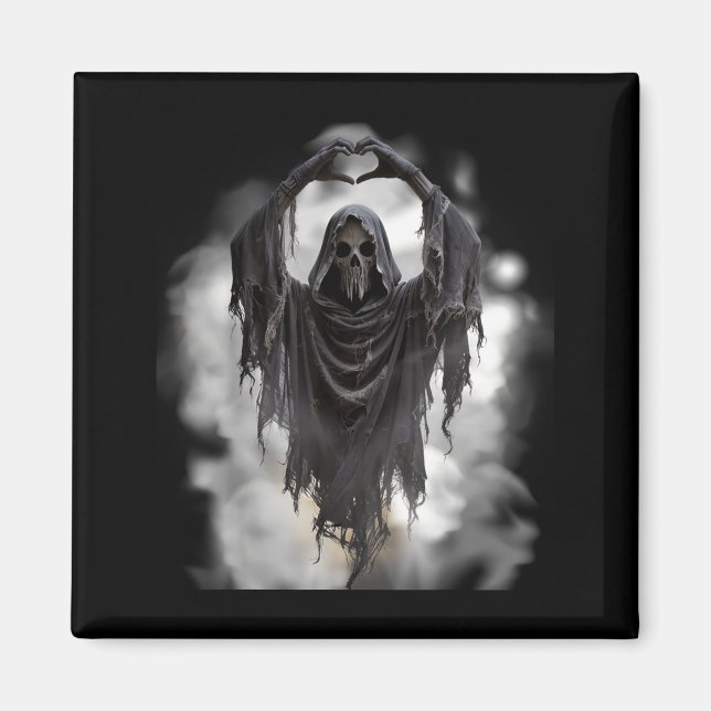 Fathers day ghost heart hands horror scary face magnet (Front)