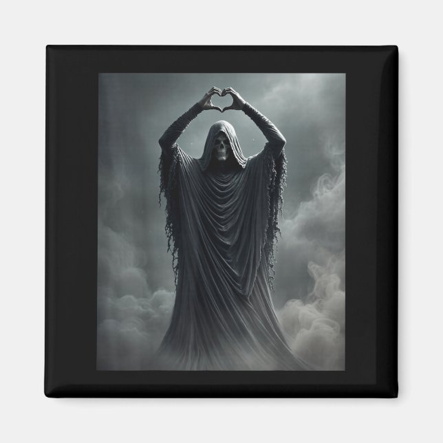 Fathers day ghost heart hands horror scary face magnet (Front)
