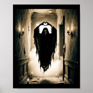 Fathers day ghost heart hands horror scary face poster