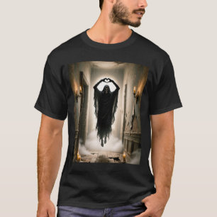 Fathers day ghost heart hands horror scary face T-Shirt