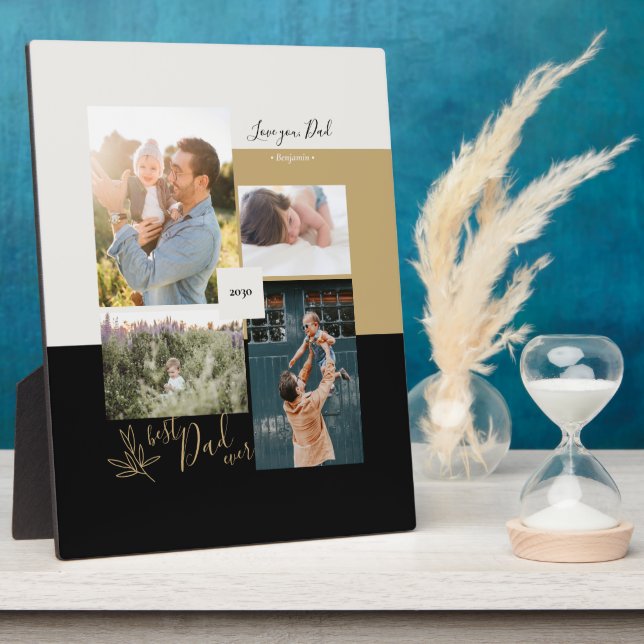 Father's day gift Best Dad Ever Photo Collage Plaque (Side)