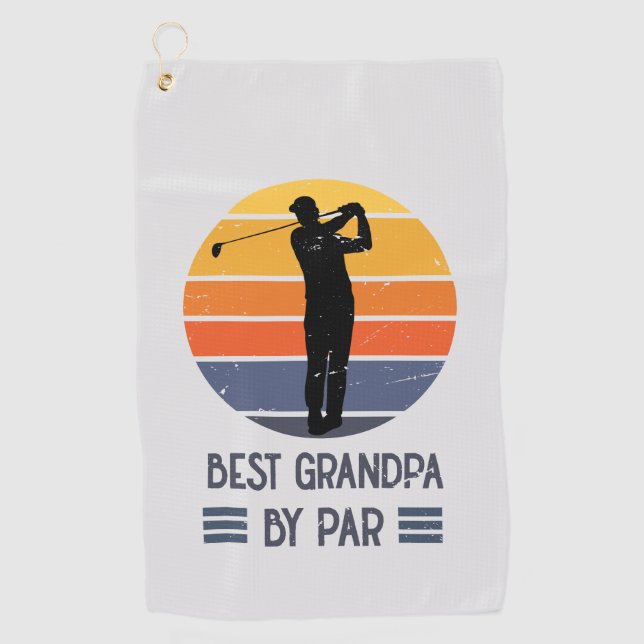 Father's Day Gift | Best Grandpa By Par  Golf Towel (Front)