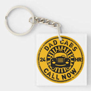 Fathers Day Gift Dad Cabs 24 Hr Taxi Funny Key Ring