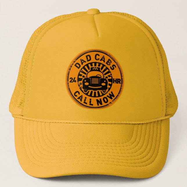Fathers Day Gift Dad Cabs 24 Hr Taxi Funny Trucker Hat (Front)