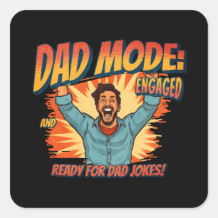 Father's Day Gift Dad Mode Square Sticker