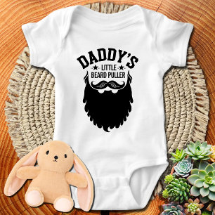 Fathers Day Gift, Daddy's Little Beard Puller Baby Bodysuit