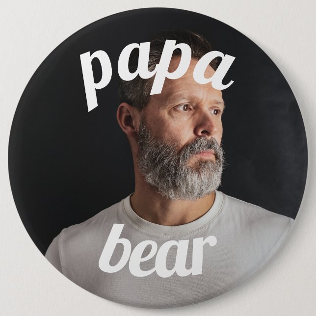 Father's Day Gift for Best Dad with Papa Bear 6 Cm Round Badge (Front)