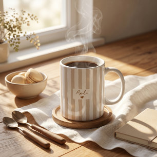 Father's Day Gift For Dad Brown Stripes Mug
