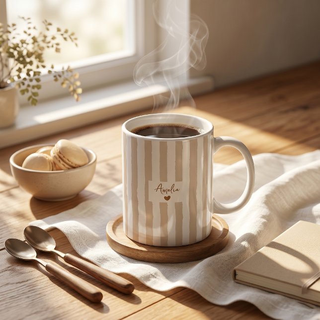 Father's Day Gift For Dad Brown Stripes Mug (Creator Uploaded)