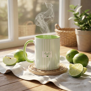 Father's Day Gift For Dad Green Stripes Mug