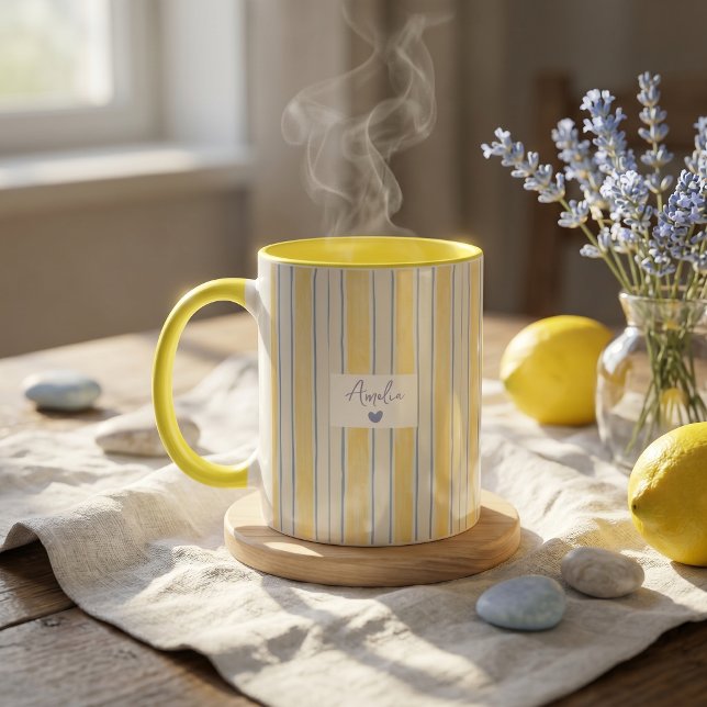 Father's Day Gift For Dad Yellow Stripes Mug (Creator Uploaded)