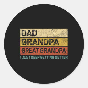 Fathers Day Gift From Grandkids Dad Grandpa Great Classic Round Sticker