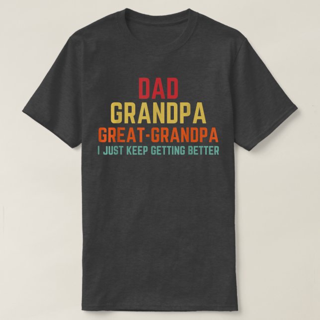Fathers Day Gift From Grandkids Dad Grandpa Great  T-Shirt (Design Front)