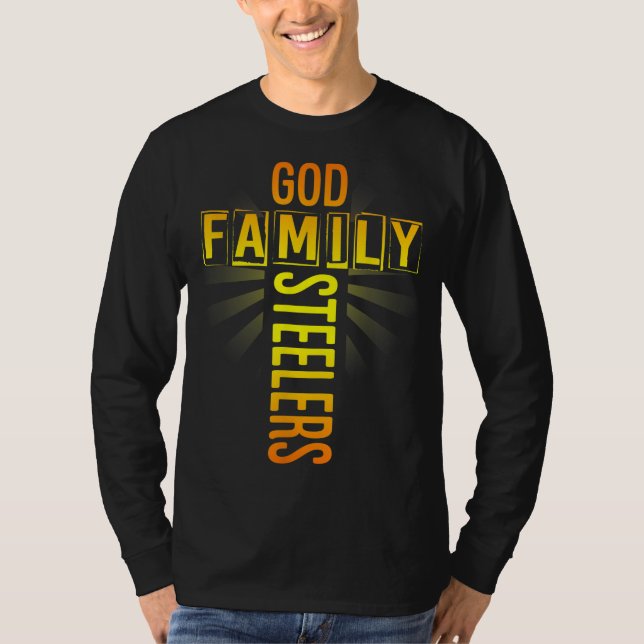Father's Day Gift God Family Steeler T-Shirt (Front)