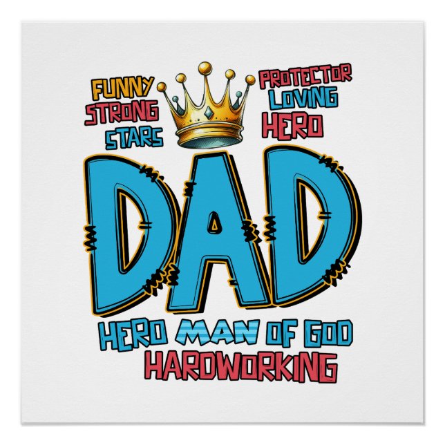 Father's Day Gift | Hero Man Of God Poster (Front)