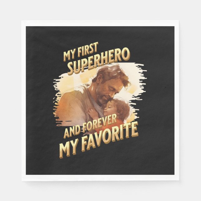 Father's Day Gift | My First Superhero Napkin (Front)
