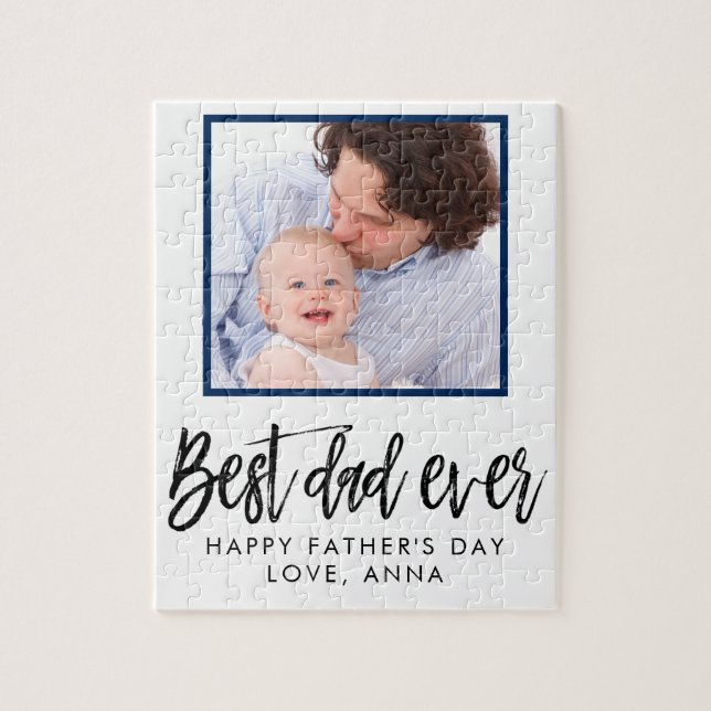 Fathers Day Gift Personalised Best Dad Ever Jigsaw Puzzle (Vertical)