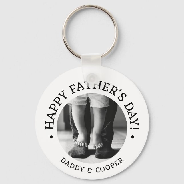 Father's Day Gift Personalised Photo Key Ring (Front)