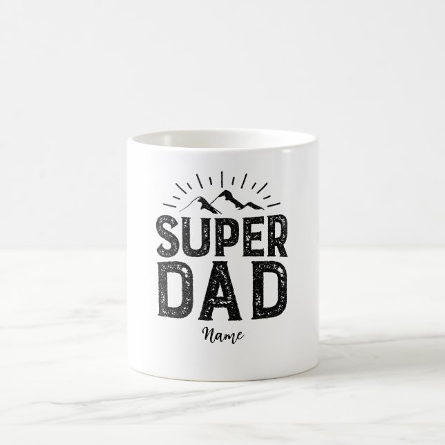 Father's day gift, Super dad, custome name Coffee Mug (Center)