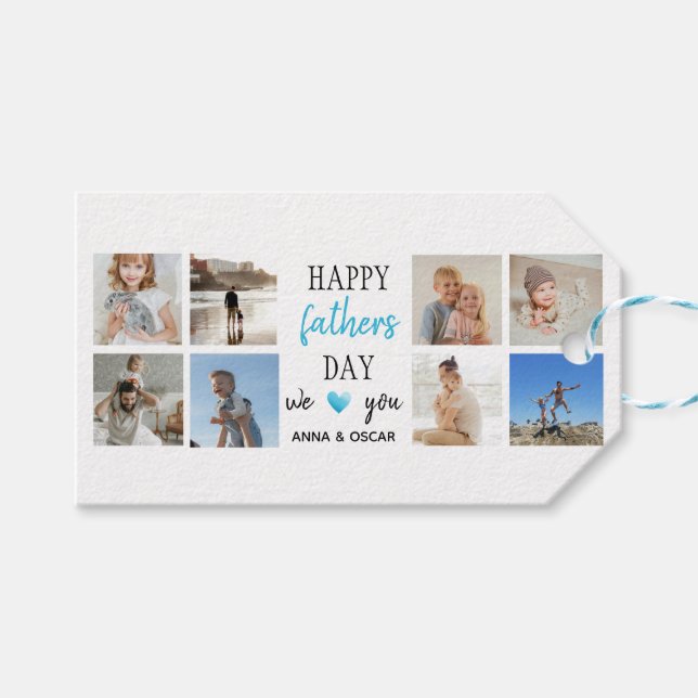 Father's Day Gift Tag | Personalised Photos (Front (Horizontal))