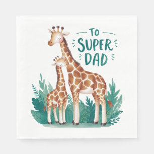 Father's Day Gift To Super Dad Napkin