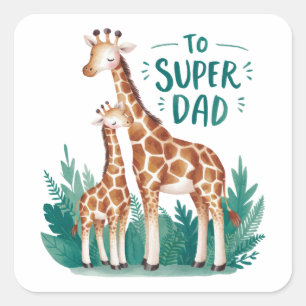 Father's Day Gift To Super Dad Square Sticker