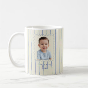 Father's Day Gift Yellow and Blue stripes Custom Coffee Mug