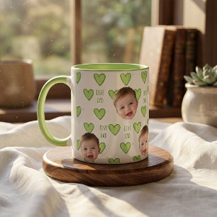 Father's Day Gifts For Dad Green Heart Mug