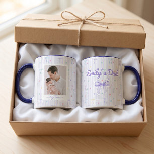 Father's Day Gifts For Dad Purple Bow Stripes Mug
