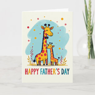 Fathers Day Giraffe Family Card