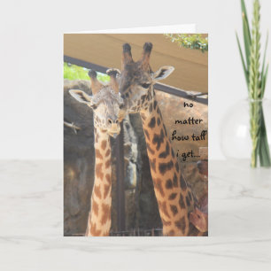 Fathers Day, giraffes, always look up to you dad! Card