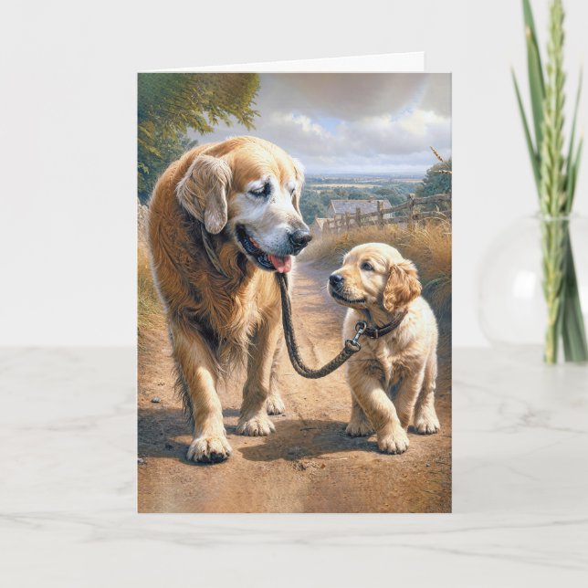 Father's Day Golden Retrievers Card (Front)
