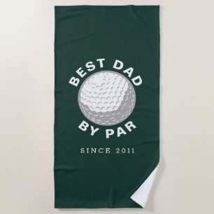 Fathers Day Golf Best Dad By Par Custom Golfing Beach Towel