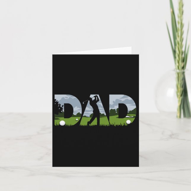 Fathers Day Golfer Mens Golf Dad  Card (Front)