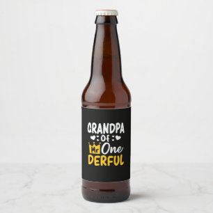 Father's Day  Grandpa of Mr Onederful 1st Birthday Beer Bottle Label