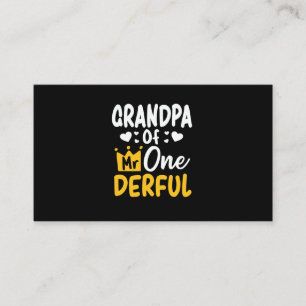 Father's Day Grandpa of Mr Onederful 1st Birthday Business Card