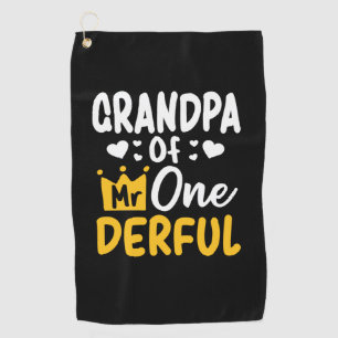 Father's Day  Grandpa of Mr Onederful 1st Birthday Golf Towel