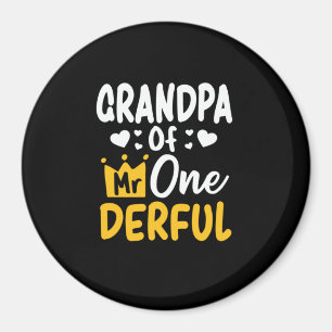 Father's Day Grandpa of Mr Onederful 1st Birthday Magnet