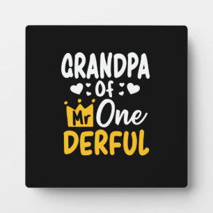 Father's Day Grandpa of Mr Onederful 1st Birthday Plaque