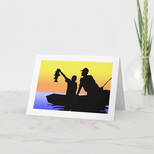 Father's Day Greeting Card, Father and Son Fishing Card (Front)
