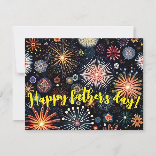 Father's Day greeting card with a fireworks (Front)
