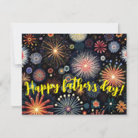 Father's Day greeting card with a fireworks